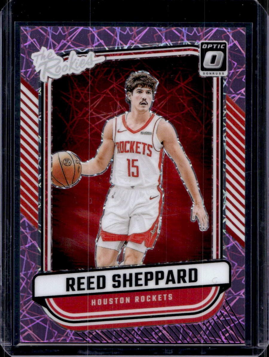 Reed Sheppard 2024-25 Donruss Optic #3 The Rookies Pink Velocity Prizm /79