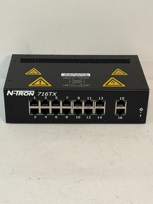 Used - N-Tron 716TX  FULLY MANAGED INDUSTRIAL ETHERNET SWITCH 16 PORT 10-30VDC