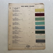 Vintage Du Pont 1955 Buick Colors Bulletin No. 26