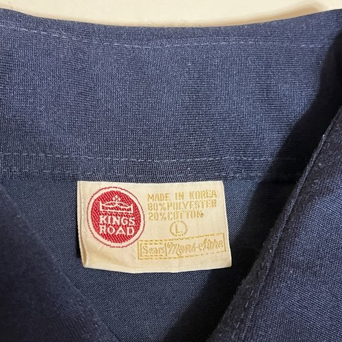 Vintage 70s Kings Road Sears Polo Shirt Blue Mod Rocakbilly Disco Knit Large/M - Picture 7 of 7