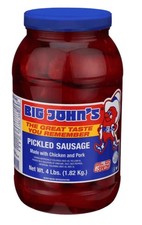 Big John's Ready to Eat Pickled Sausage 4lb Jar, FREE EXPEDITED SHIPPING