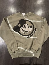 Disney Mickey Mouse Olive Green Tie-Dye Sweatshirt Walt Disney size XSmall