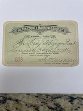 1898 Fulton County Narrow Gauge Railway Railroad Pass Lancaster Chester C B & Q