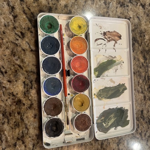 Licolette Paint West Germany Watercolor Art Snap Out Circles 12 Colors