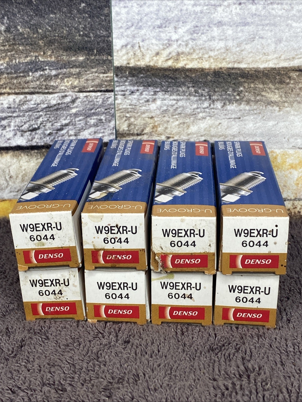 8 Denso W9EXR-U Standard U-Groove Spark Plugs 6044 New Old Stock NIB