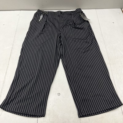 Thrill Black & White Stripe High-Rise Wide Leg Trousers Women's Size 3X NEW