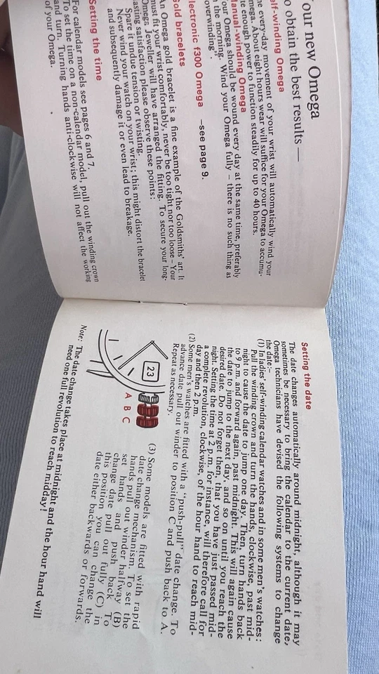 Rare Omega  User Manual For Watches With Date, Day Date, F300Hz  And Many More - Image 4 of 4