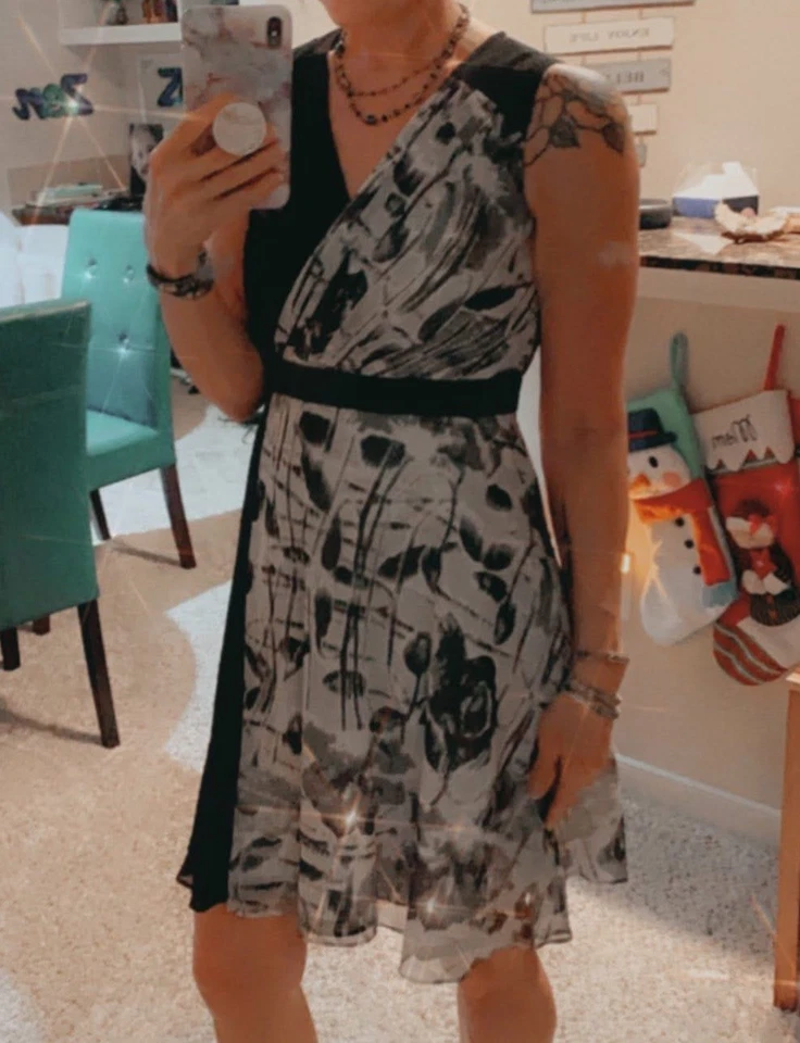 Vestido de cóctel Marc New York Andrew Marc negro sin mangas talla XS Foto 3 de 4