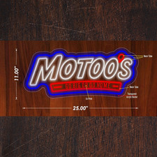 Motoo's LED Neon Look Sign Personalised Light Up Illuminated Bar 2 sizes uk