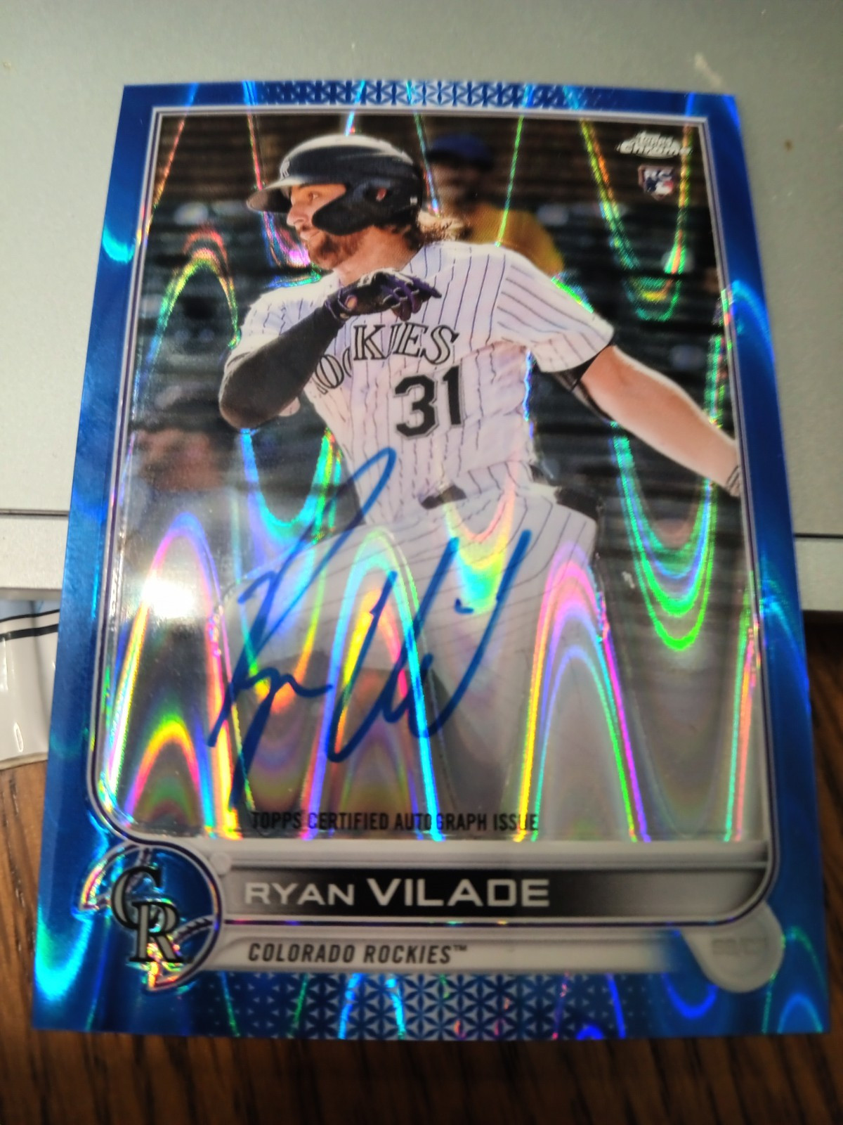 2022 Topps Chrome Ryan Vilade Blue Shappire RC Auto RA-RV /150 Colorado Rockies