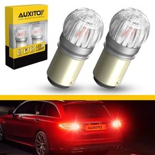 2X BAY15D 1157 WHITE RED LED STOP BRAKE TAIL LIGHT BULBS GLOBE BRIGHT ERROR FREE