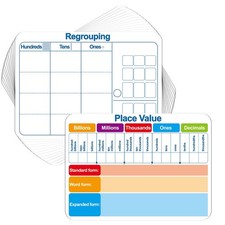 48Pcs 12x9 Place Value Dry Erase Boards, Double Sided, Student,Math,Whiteboard