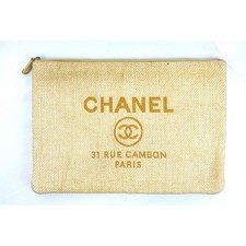 Pochette Chanel Deauville giallo paglia autentica