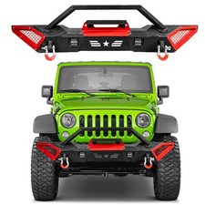 Front Bumper For 2007-2026 Jeep Wrangler Jk Jl Unlimited W Led Lights D-ring