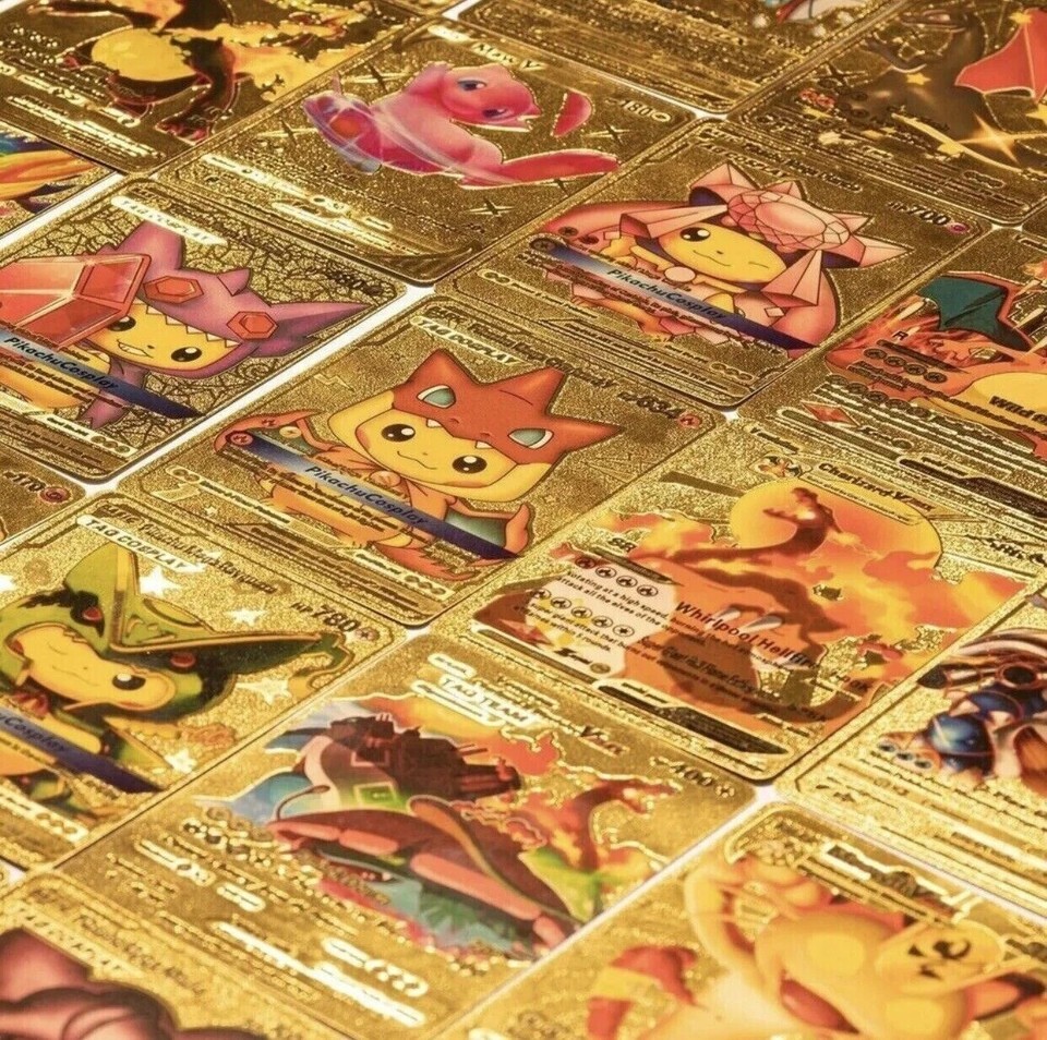 Pokemon Booster Box 55-Piece Pokemon TCG Gold Foil Card Pack - Includes Charizard, GX, VMAX Cards 55 Piece Pokemon Gold Foil Card Lot GX VMAX Charizard Random Pokemon Booster Box 55-Piece Pokemon TCG Gold Foil Card Pack - Includes Charizard, GX, VMAX Cards 55 Piece Pokemon Gold Foil Card Lot GX VMAX Charizard Random
