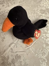 VINTAGE TY Beanie Baby CAW the Crow - 3rd Gen Hang Tag - PVC Pellets - 1995