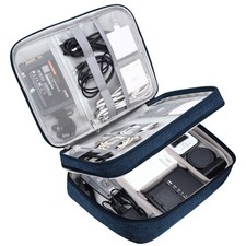 SELLYFELLY Electronic Bag Travel Cable Accessories Small, Nevy Blue