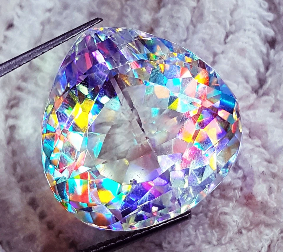 Certified 40To 45 Ct Mystic Quartz In Rainbow Color Pear Cut Loose Gemstone - Image 4 of 4