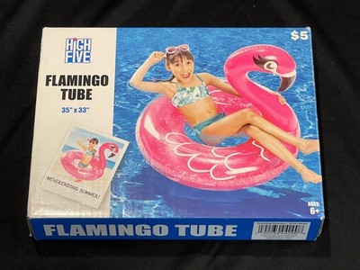 High Five Pink Flamingo Inner Tube Pool Float 35  x 33  - New In Box