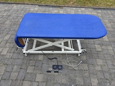 Massageliege Elektrisch, 200 Kg Belastbarkeit, Blau Fußpedal, Räder