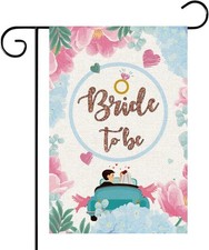 WeBenison Bride to Be Drapeau de Jardin / Mariée Douche Cour Maison Pelouse Rose 
