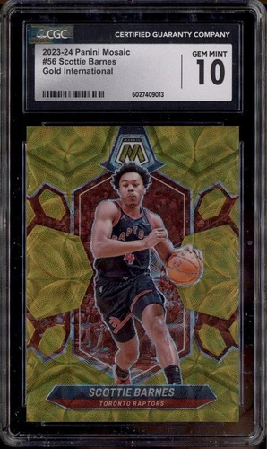 2023-24 Panini Mosaic Gold International #56 Scottie Barnes /10 CGC 10