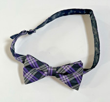 Wembley Purple Plaid Adjustable Bow Tie