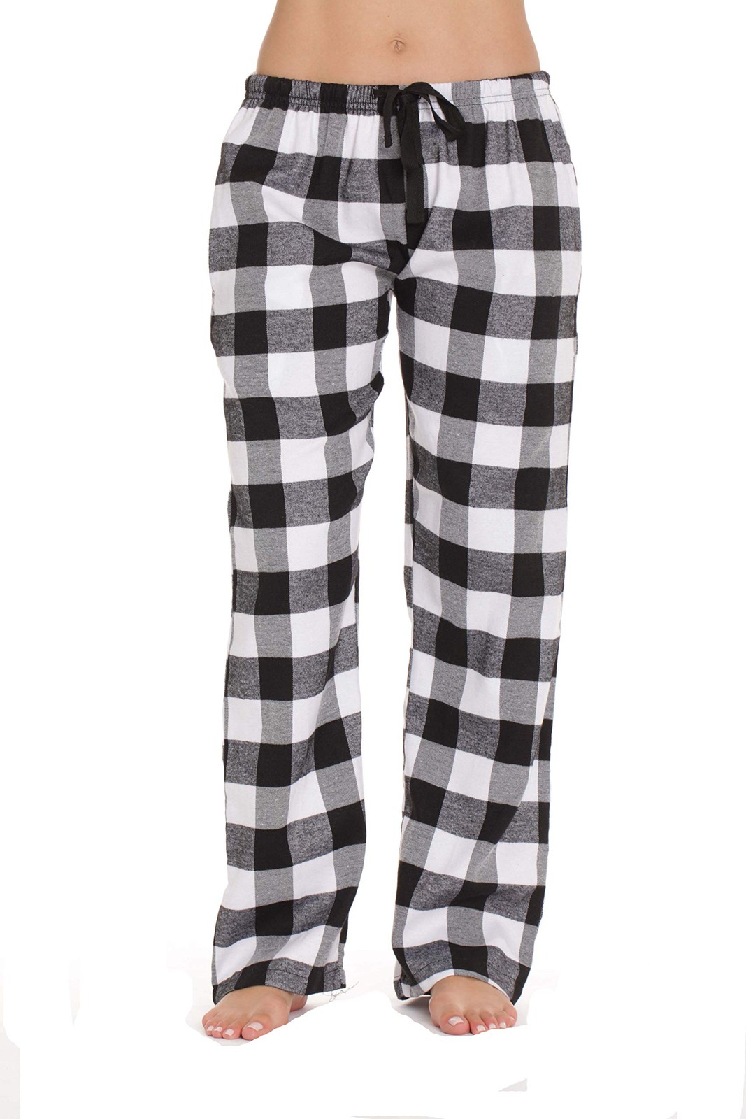 #followme Flannel Pajama Pants for Women Medium, White - Buffalo Plaid