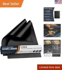 Oven Liners for Bottom of Oven Non-Stick Reusable Heavy Duty Mats 17x25 2 Pack