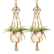 Large Pot Holder Macrame Plant Hanger Hemp Rope Braided Hanging Planter Basket