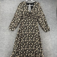 ZARA Dress Womens M Floral V-Neck Maxi Fairy Grunge Whimsical Boho Cottagecore