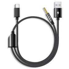 USB C to 3.5Mm Aux Cable, 2 in 1 USB C to 3.5Mm Car Stereo Aux Headphone Jack Ca