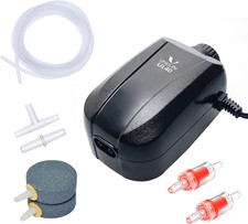 Aquarium Air Pump Dual Outlet Fish Tank Aerator with Accessories for 5-200 Gallo