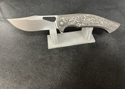 KLAKEN B-11 Hodr Grey Folding Pocket Knife Stonewashed M390 Blade,  Titanium