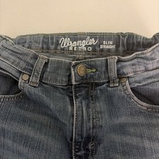 Wrangler Retro Slim Straight Blue Jeans .. Adjustable Waist .. Youth 16 Slim