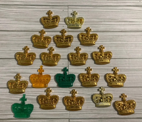 Plastic Crown Embellishments Lot Gold Green Multicolor Princess Craft Decor