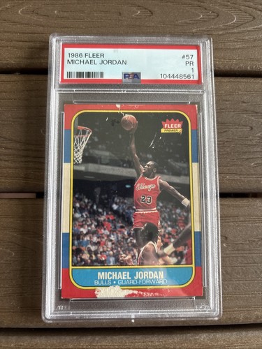 1986-87 Fleer Michael Jordan Rookie RC #57 Bulls PSA 1
