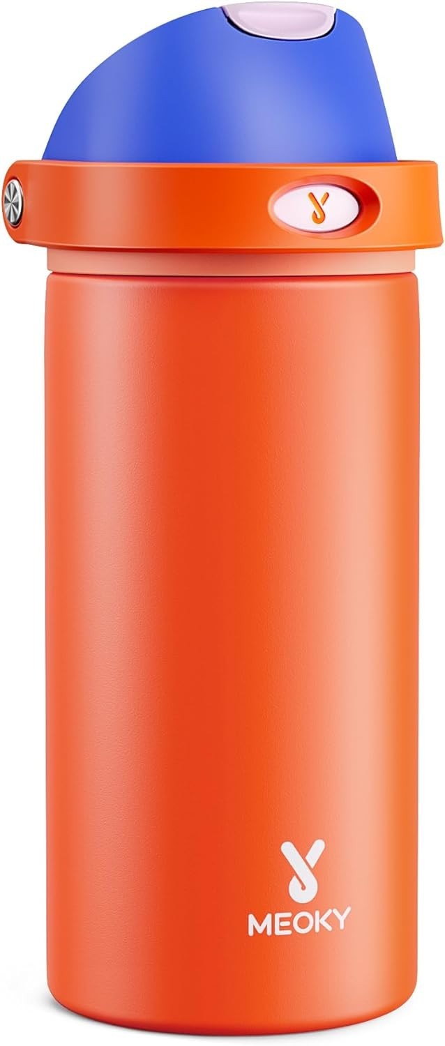 Kids Insulated Water Bottle 18oz Leak Proof BPA Free Straw Lid School Bottle