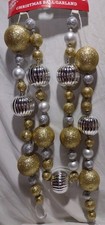 Gold and Silver Ball Garland 6 Ft Long Christmas Decorations