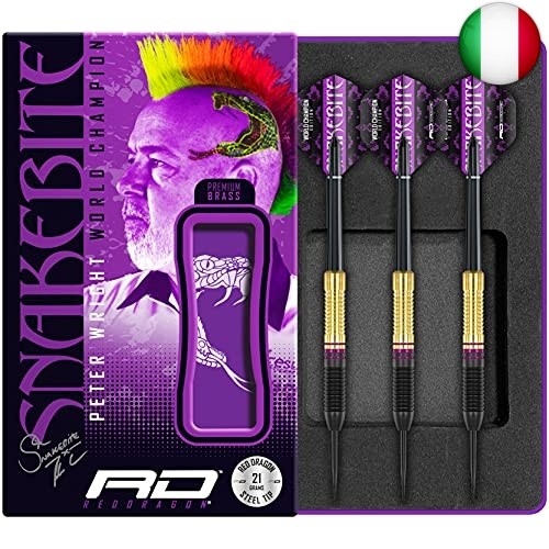 RED DRAGON Peter Wright Snakebite Campione del Mondo 2020 Edizione in Ottone
