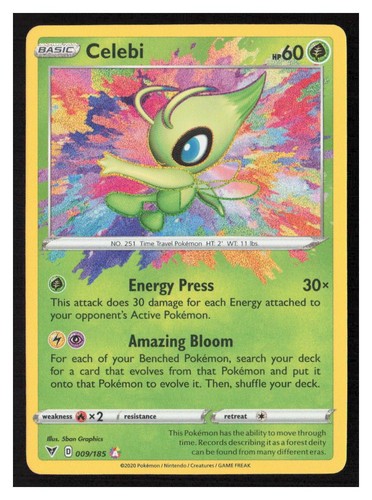 Celebi SWSH04: Vivid Voltage #009/185 Amazing Rare