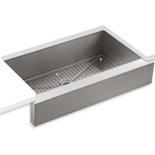 New Kohler K-3943-NA Vault 35-1-2 Single Basin Under-Mount 18-Gauge Stainless St