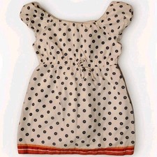 Old Navy 4T girls sun dress sundress sleeveless white blue dots tie at waist