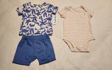 NWT Carter's Tropical Tee Bodysuit Shorts 3PC Outfit Set 6 Months Baby Boy