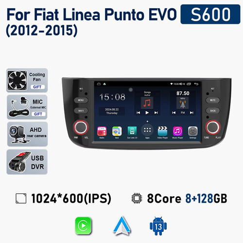 For Fiat Linea Punto EVO Multimedia GPS Navigation Car Radio Video Screen Auto - Picture 11 of 39