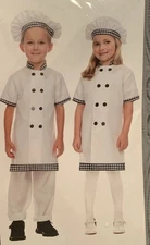 Papillon Kids Sous Chef 2-pc Costume Halloween #1349 NEW M 8-10 Unisex