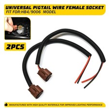 2PCS Wire Extension Pigtail Female U 9006 HB4 Two Harness Fog Light Connector US