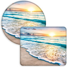 Mouse Pad, Square and round Mouse Pads, 2 Pack,10.3 X 8.7 Inch and Dia 8.7 Inch,