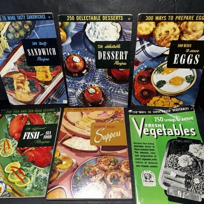 Vintage 1950s Culinary Arts Institute Recipe Booklets Lot of 6 Dessert Eggs Fish