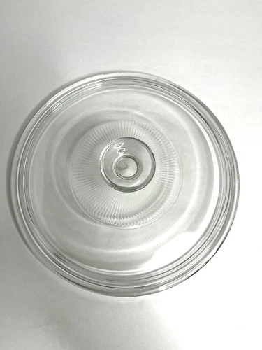 PYREX Lid Round Clear Glass G1C A Ribbed 8.75"